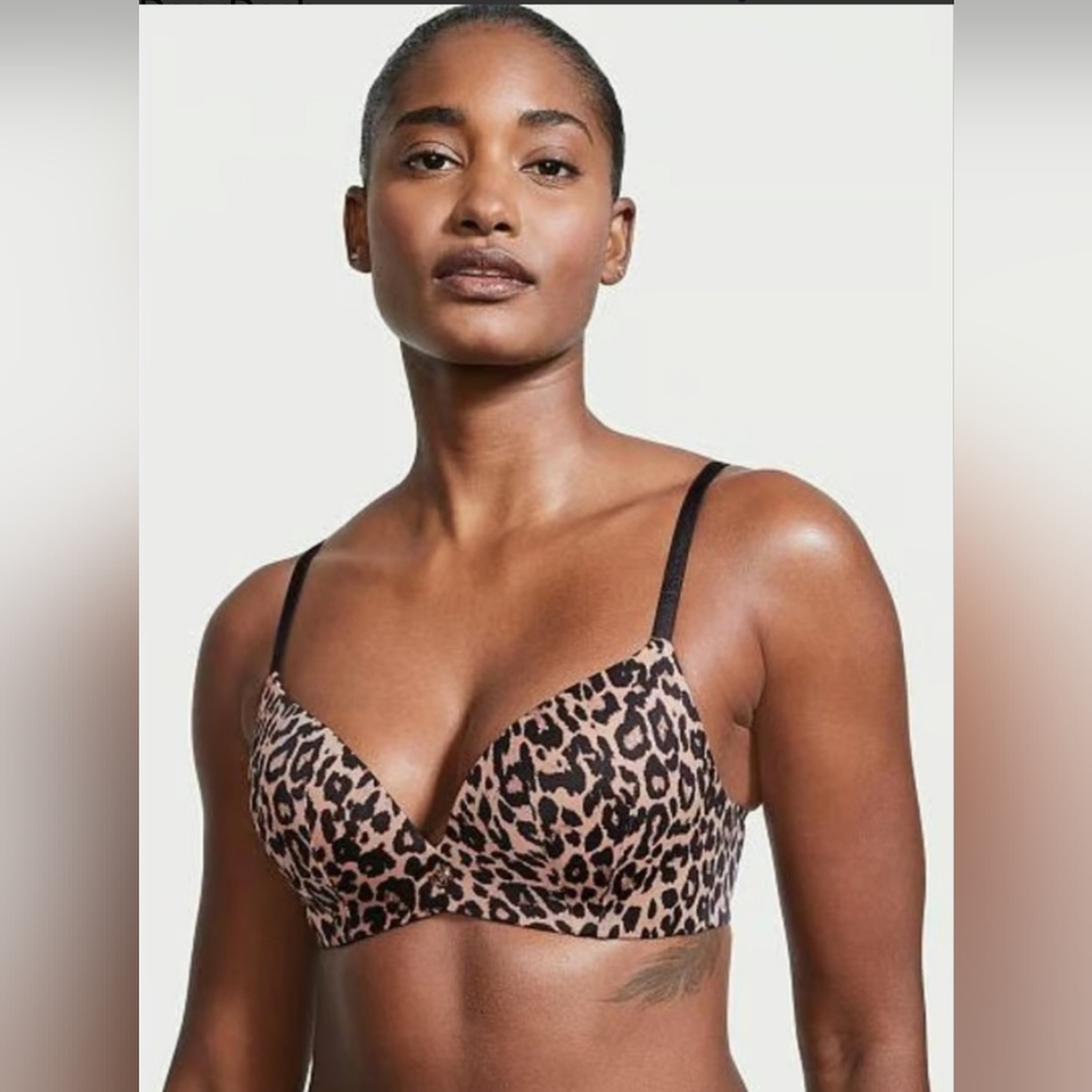 Victoria's Secret "So Obsessed" wireless leopard print push up bra 36B